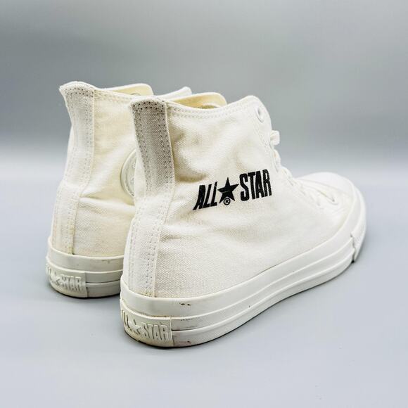 Converse Shoes Men 7.5 White Canvas All Star React 2.0 Footbed High Top Cat Face - Picture 9 of 13